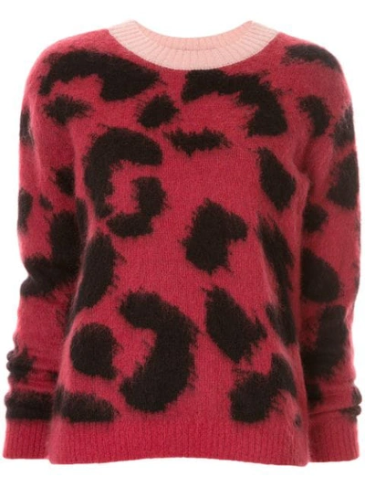 Etre Cecile Leopard Printed Jumper In Red