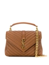 Saint Laurent Brown College Medium Suede Cross Body Bag