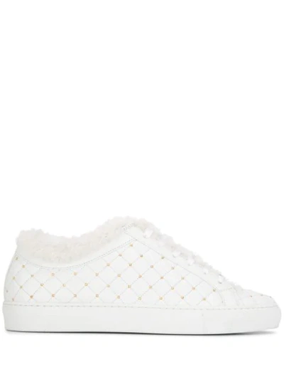 Le Silla Embellished Quilted Sneakers In White