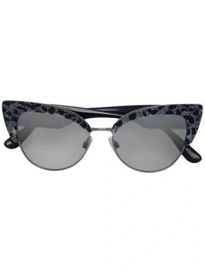 Dolce & Gabbana Glitter Leopard Print Cat In Black