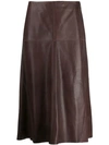 Arma Panelled Leather Skirt In Acai