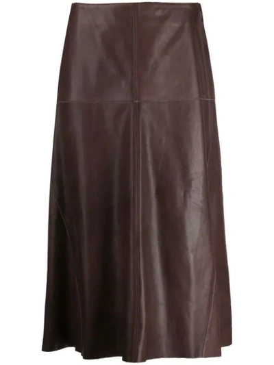 Arma Panelled Leather Skirt In Acai