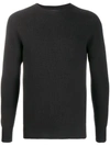 Barba Ribbed Jumper In Grey