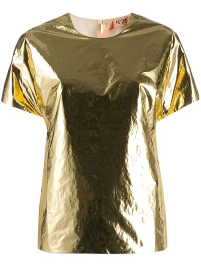 N°21 Metallic T-shirt In Gold