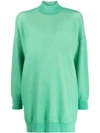 Fendi Logo Sweatshirt Dress In Green