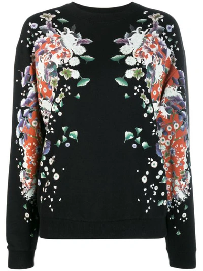 Givenchy Floral Print Sweatshirt In Black