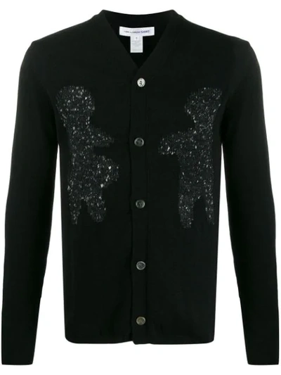 Comme Des Garçons Shirt Two-tone Contrast Cardigan In Black