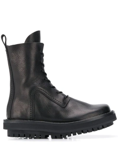Trippen Lace-up Combat Boots In Black