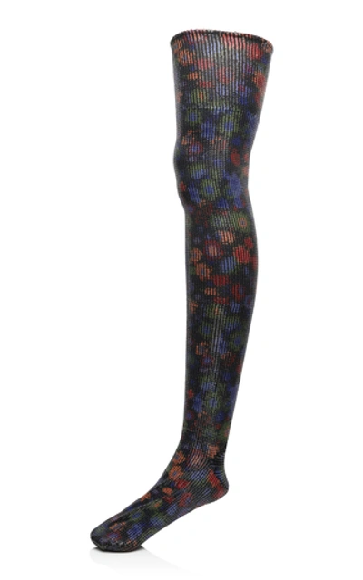 Ganni Sequin-embellished Stretch-jersey Socks In Multi