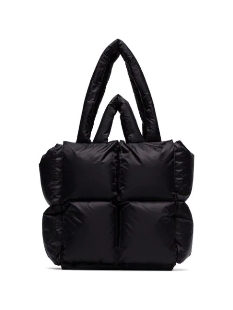 black padded tote bag