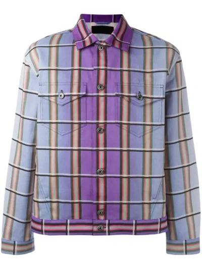 Jw Anderson Faded Checked Canvas Twill Jacket In Blue | ModeSens Jw Anderson Faded Checked Canvas Twill Jacket In Blue | ModeSens