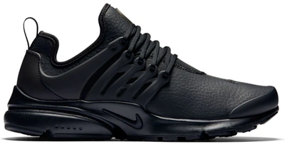 Pre-owned Nike Air Presto Premium Black Leather (women's) In  Black/black-black | ModeSens