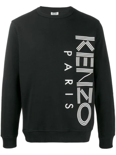 Kenzo Logo Graphic Cotton Sweatshirt In Black