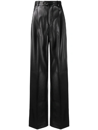 Peter Do Leather Wide-leg Pants In Black