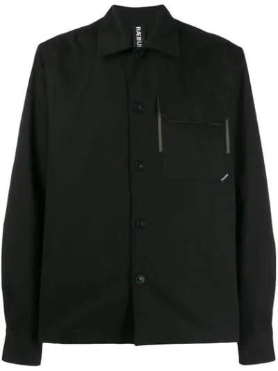 Raeburn Chest Pocket Shirt Jacket In Black