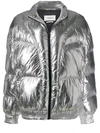 Isabel Marant Étoile Metallic Puffer Jacket In Silver