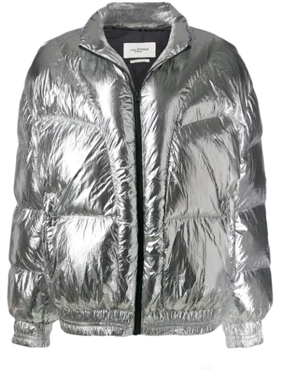 Isabel Marant Étoile Metallic Puffer Jacket In Silver