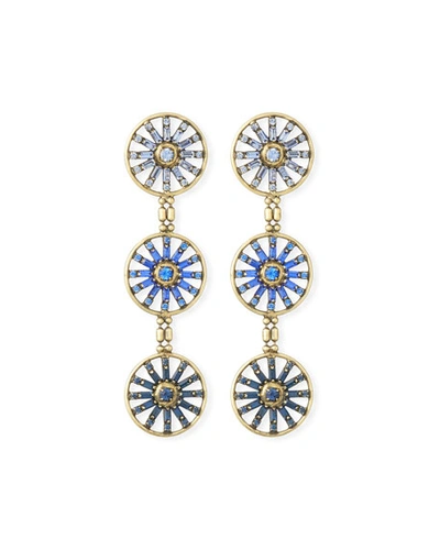 Auden Orlando 3-drop Earrings In Blue