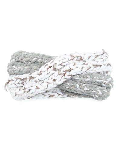 Eugenia Kim Lula Knit Turban Headband In White/gray