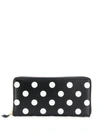 Comme Des Garçons Polka Dot Print Wallet In Black