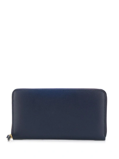 Comme Des Garçons All Around Zip Wallet In Blue