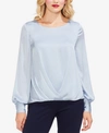 Vince Camuto Gathered Bishop-sleeve Top In Northern Light