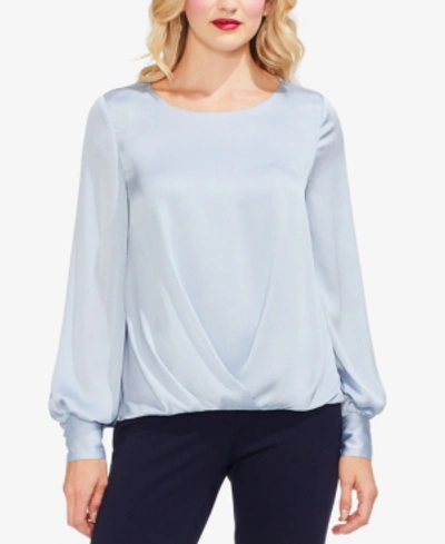 Vince Camuto Gathered Bishop-sleeve Top In Northern Light