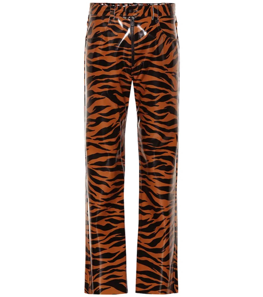 Kwaidan Editions Tiger-print Vinyl Pants In Orange | ModeSens Kwaidan Editions Tiger-print Vinyl Pants In Orange | ModeSens