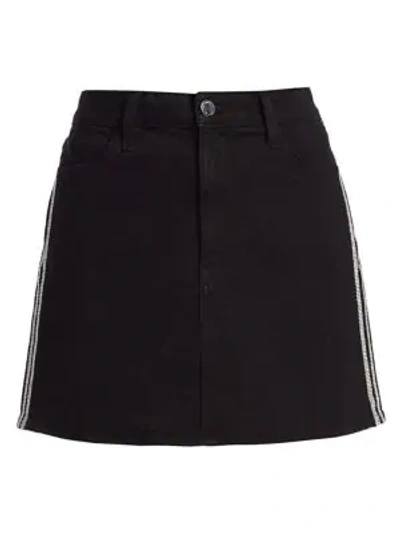 Alice And Olivia Good High-rise Mini Skirt W/ Crystal Stripes In Comfort