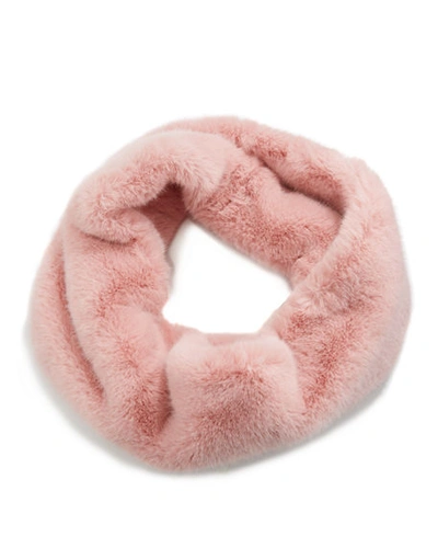 Heurueh Luxe Faux Fur Crossover Cowl Scarf In Blush
