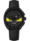Fendi Men's 40mm Momento  Bugs Chronograph Leather Watch W/ Diamonds In Yellow