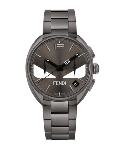 Fendi Men's 40mm Momento  Bugs Chronograph Stainless Steel Watch In Silver