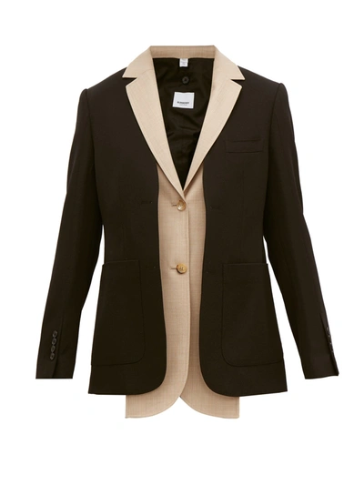 Burberry Waistcoat Insert Single-breasted Wool Jacket In Black
