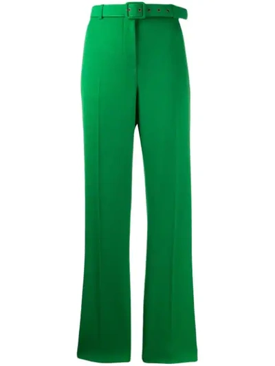 Givenchy Belted Straight-leg Twill Trousers In Green