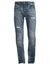 Prps Le Sabre Stretch The One Distressed Slim-tapered Jeans In Medium Blue