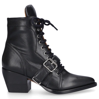 Chloé Ankle Boots Rylee Calfskin In Black