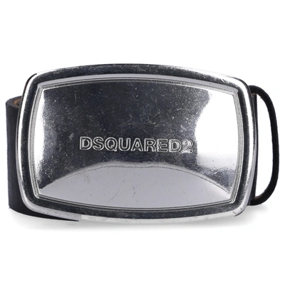 Dsquared2 Men Belt Bem0223 Calfskin Usedlook Logo Black