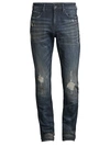 Prps Le Sabre Stretch The Six Distressed Slim-tapered Jeans In Blue