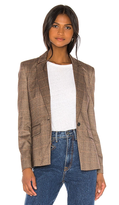 Central Park West Finley Sweater Dickey Blazer In Brown
