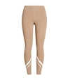 Tory Sport Melange Chevron Side-pocket Leggings In Natural Heather