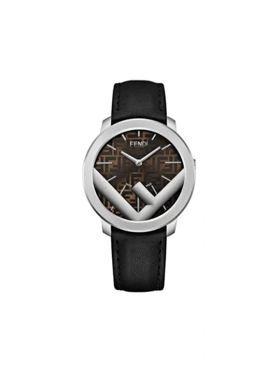 Fendi Men's Run Away Ff-motif Analog Leather Watch In Brown