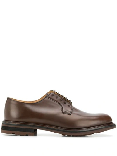 Church's Men's Classic Leather Lace Up Laced Formal Shoes Derby Brogue Woodbridge In Brown