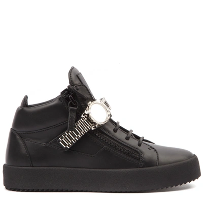 Giuseppe Zanotti Quintin High Top Black Leather Sneaker