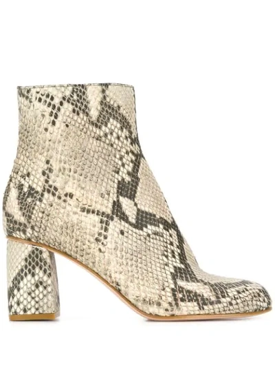 Red Valentino Snakeskin-effect Rock Colour Leather Ankle Boots