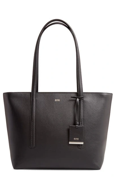 Hugo Boss Taylor Small Leather Shopper In Black