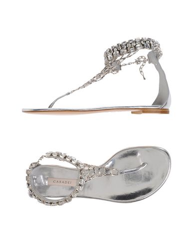 Casadei Toe Strap Sandals In Silver | ModeSens