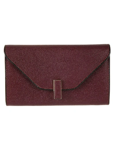 Valextra Foldover Top Wallet In Amaranth