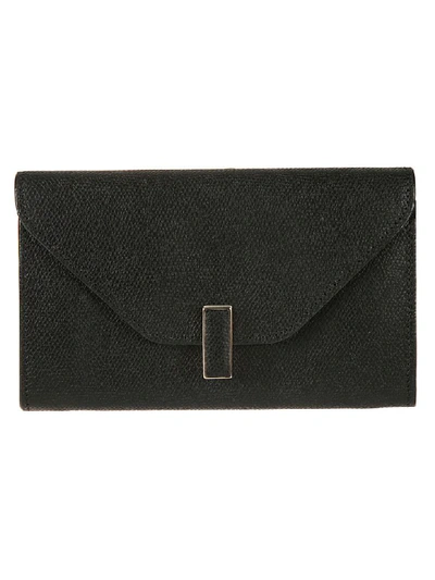 Valextra Foldover Top Wallet In Black