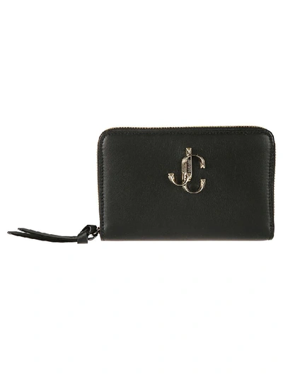 Jimmy Choo Christie Zip Around Wallet In Black