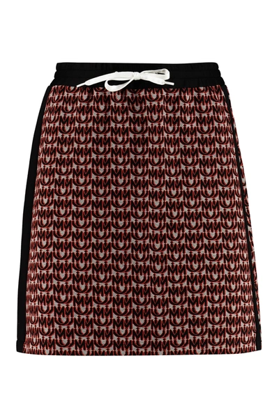 Miu Miu Knitted Mini Skirt In Burgundy
